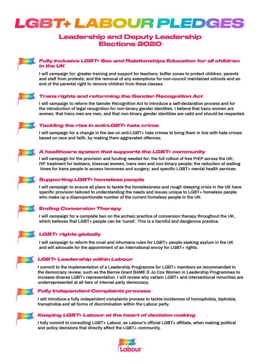 I’ve been working with several charities and organisations to help develop policies to ensure that trans mental health is on the agenda, not an afterthought.I signed  @LGBTLabour’s pledges during the leadership campaigns and my support is unwavering- here they are to remind you.