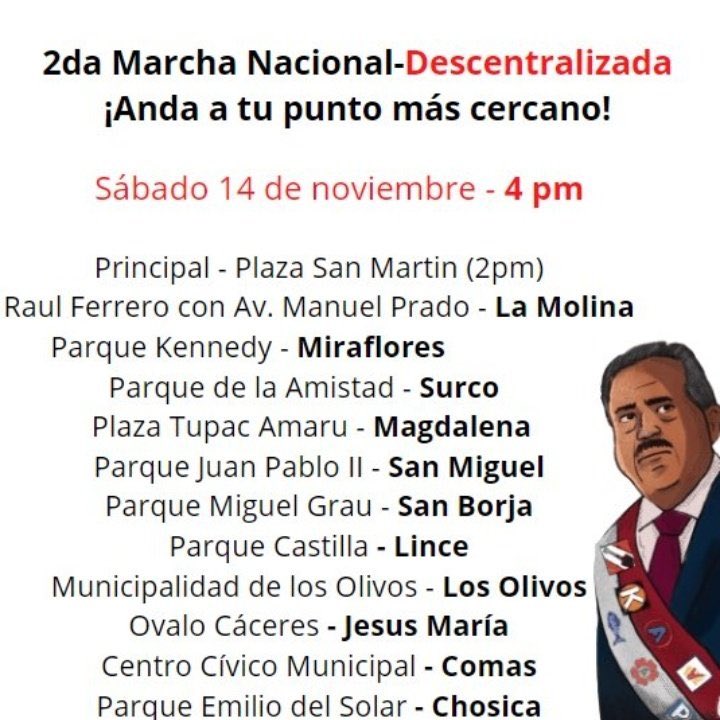 schedule of the protests of today, Nov 14th