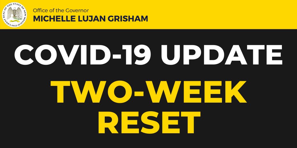 GovMLG's tweet photo. There's a lot of #COVID19 information to take in – here are some helpful links for New Mexico ⬇️
Find more information on yesterday's announcement of New Mexico's two-week reset here: https://t.co/tg63oH1VFu https://t.co/RCjQmt6PKw