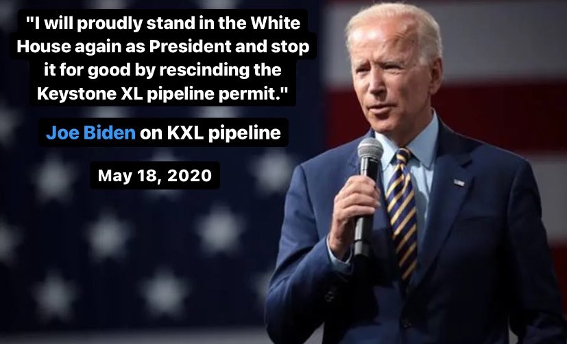 KXL's approval was in direct contradiction to policy positions Obama/Biden took during their term.This isn't a controversial take.This is actually what should be expected from Biden especially given the growing support for the Green New Deal in the US lead by AOC.