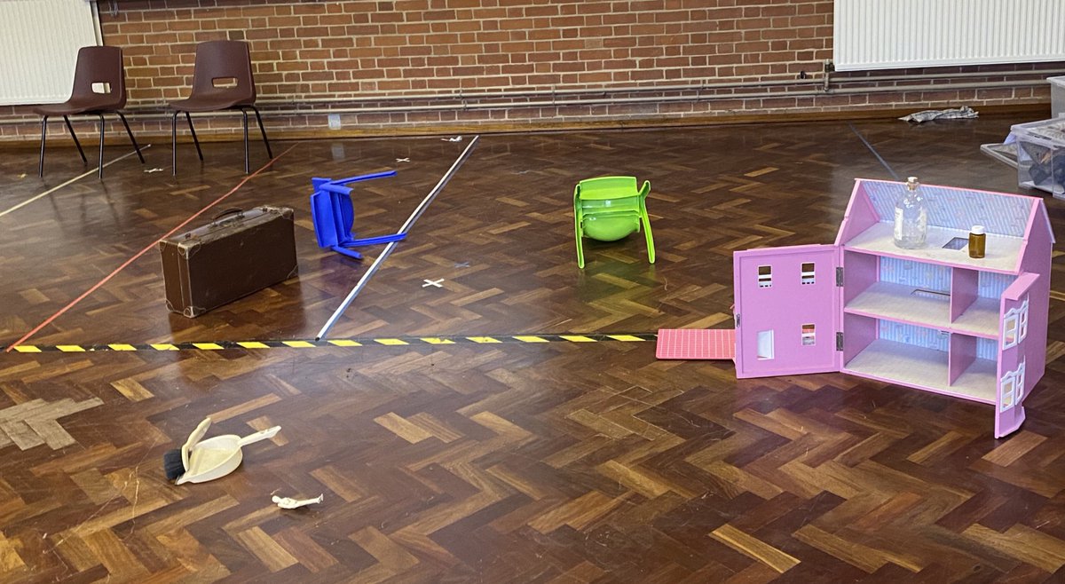 KHVIIIDrama's tweet photo. Our Y11 Yellow group have been in school today working on their devised performance, set in an apartment block in lockdown.

In our morning session, we used simple props to create memory landscapes within flashbacks. Great work, Yellows!
#gcsedevising @khviiischool #khviiispark https://t.co/ZiIvXFG6Mp
