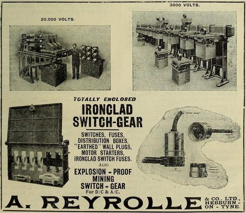 The Reyrolle reputation became synonymous with metal clad designs. Clothier became the chief switchgear design engineer for Reyrolle, based at Hebburn on Tyne. Metal clad was the way forward [9/26]