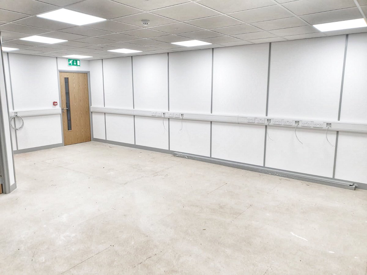 DSPInteriors's tweet photo. Electrics &amp; Partition walls completed today at our customers site in Nottingham. Flooring to go down an the exterior of the mezzanine floor &amp; this turnkey project will be completed #construction #turnkeyprojects #mezzaninefloors #officepartitions #officeinteriors  #officedesign https://t.co/JOkJXCVhfa