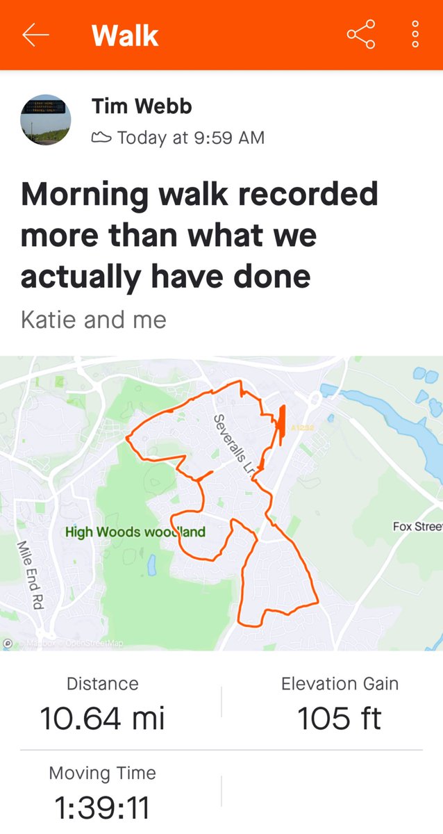 WebbyTim's tweet image. #strava why is my strava saying I'm walking so much more than what i am actually walking