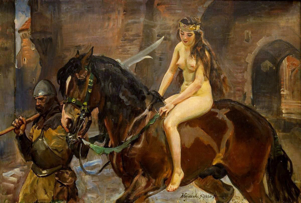 Lady Godiva (1923)
Art by Polish painter Wojciech Kossak (1856–1942)