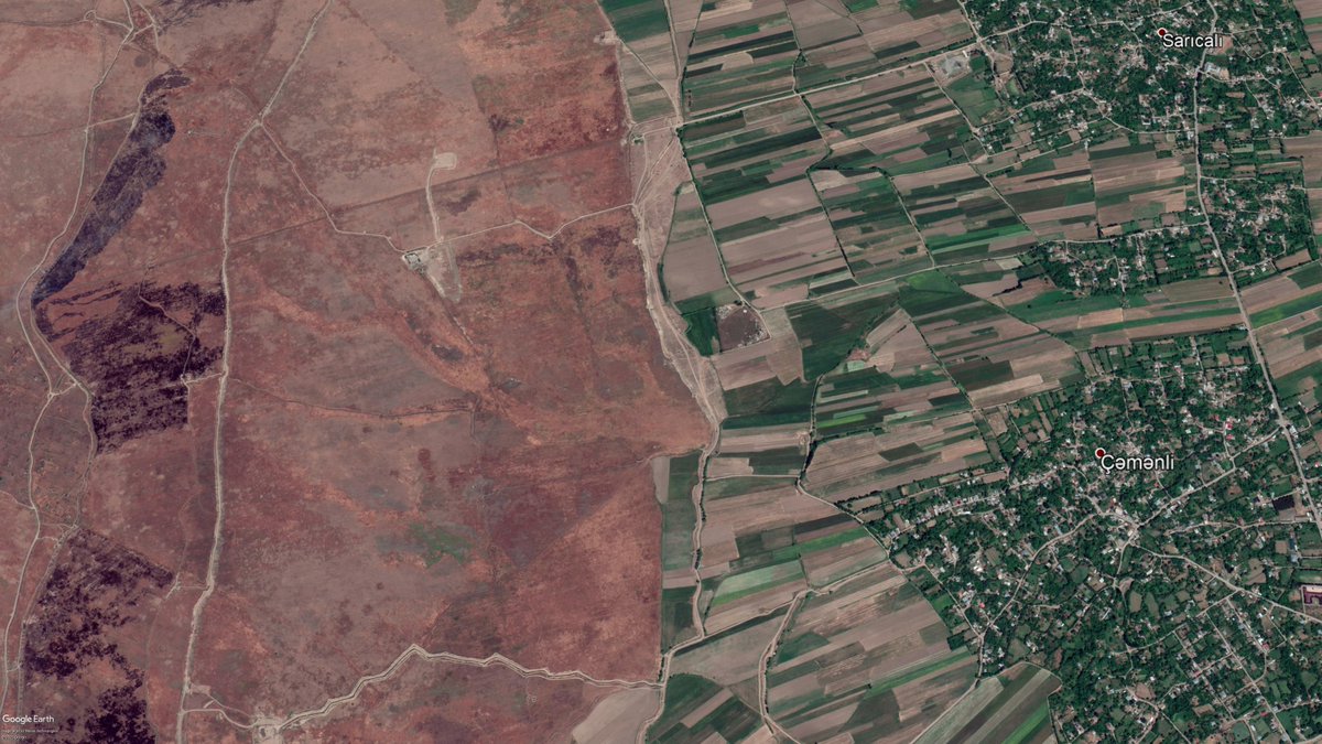 RufatAbas's tweet photo. This is #Agdam. The left side is the territory of Agdam which has been under #Armenian occupation for the last 27 years. The right side are the territories under the control of #Azerbaijan. On November 20 Agdam will return home. https://t.co/9DN78z2ms7