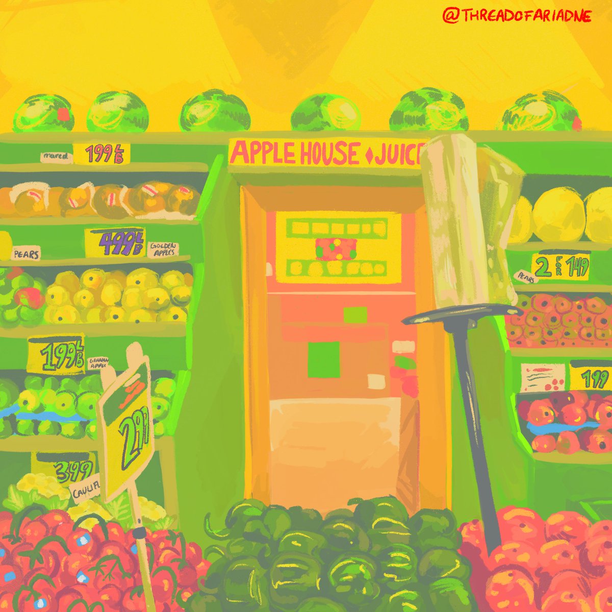 compraspendejas's tweet photo. Chapter 21: Fruitful 🍉🍓🍌

#illustration #sweatersaturday #sweaterweather #foodphotography #originalart #procreate #digitalart #paintingstudy https://t.co/d9JdAbtAgA