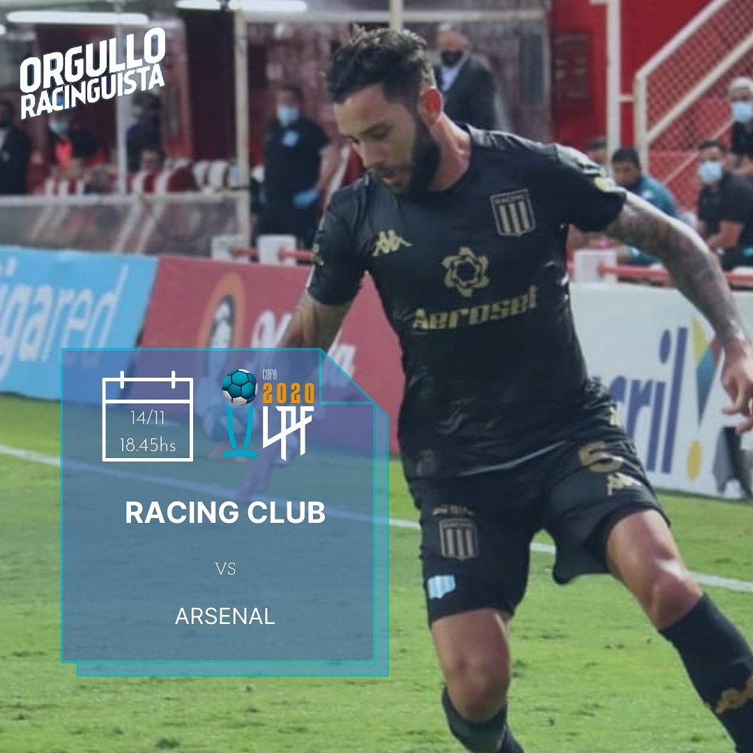 Hoy juega Racing a las 18:45 contra Arsenal por la tercera fecha de la Copa de la Liga Profesional de Fútbol en el Estadio Presidente Perón.