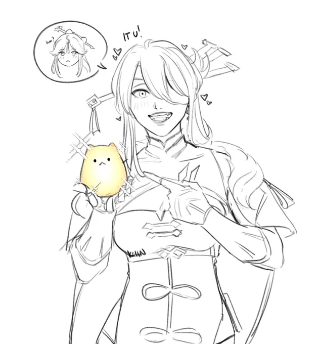 she is baby.

(i recently bought a lamp like that and i had to draw beidou with it HAHAHA)
 #GenshinImpact  #原神 #beidou #Ningguang 
