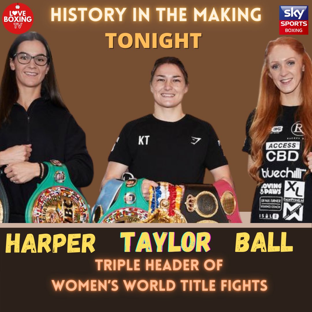 History in the making! 
#katietaylor #taylor #eddiehearn #matchroom #skysports #terriharper #natashajonas #rachaelball #shannoncourtney #womenfighter #girlfighter #womenboxing #stephanpersoon #clarisashields #criscyborg #amandanunes #irishwomenboxer