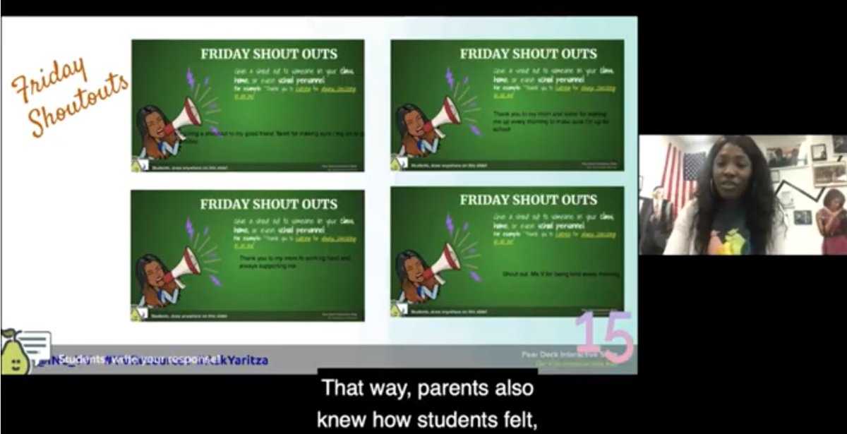 Love how @inc_yv is using Friday Shout Outs not only as a way for students to give a s/o to classmates but Yaritza then follows up & sends these messages to parents to highlight what their child has done!

#PearFairPD @PearDeck