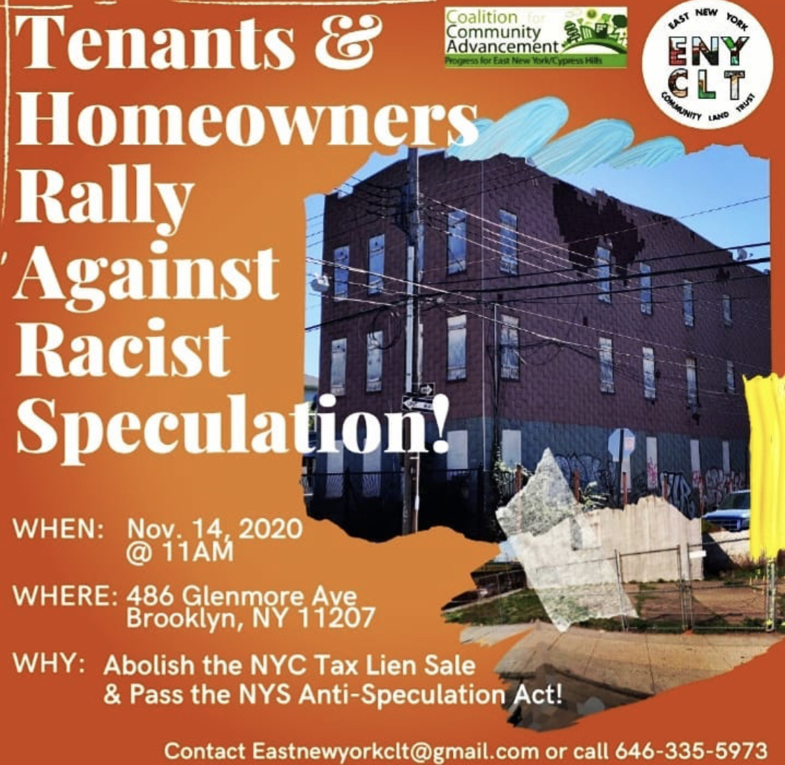 EastNewYorkCLT's tweet photo. Thread:
Thank you SO MUCH to all of the ENY CLT members, residents, elected officials, and other activists for coming to our Anti-Speculation Rally this morning. Here are but a few remarks that some of ya'll had to say which we are grateful for🙏
#AbolishtheLienSale #StopFlipping https://t.co/8aeUZYrMS0