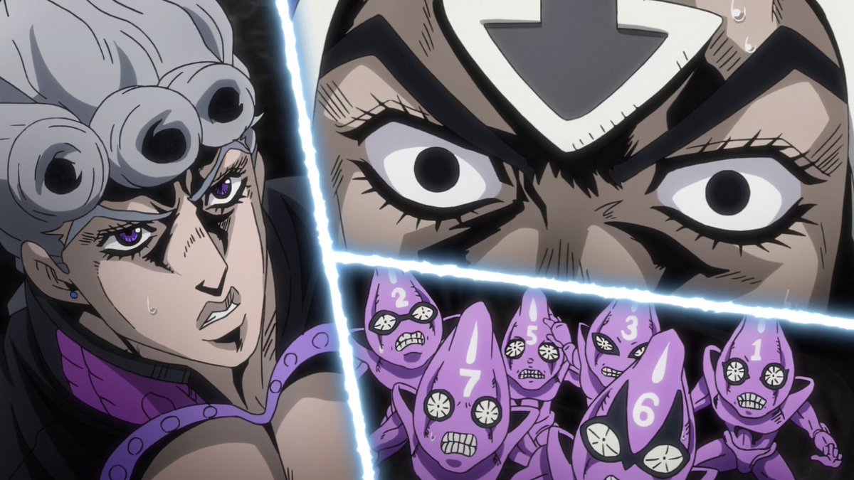 JJBAVD's tweet photo. Giorno color shift palettes from episodes 18, 19, &amp; 29 + Boss Giorno outfit https://t.co/XdBaM4u0OV