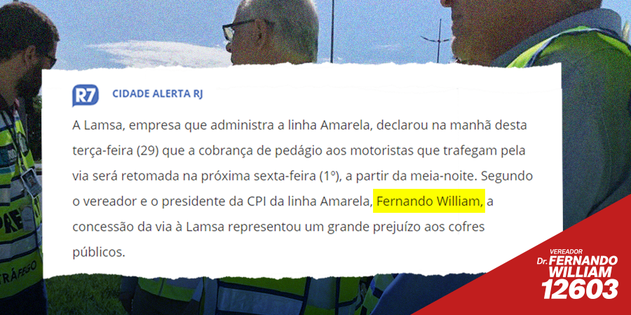 FernandoPdt's tweet photo. Amanhã, peço seu voto para continuar lutando por um bom gerenciamento do orçamento público da nossa cidade. Vote 12603!

Fui presidente da CPI da Linha Amarela, que apontou lucro indevido da concessionária que administra a via. 
#FernandoWilliam12603 #PDT #É13 #LinhaAmarela 
(+) https://t.co/yPoSNoTHMi