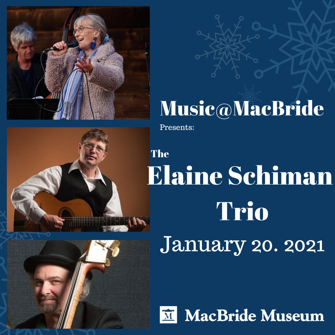 We have announced our first 2021 Music@MacBride concert!

January 20, 2021: The Elaine Schiman Trio

The show starts at 7PM. Doors open at 6:45! Tickets must be purchased in advance!
Book Now!

Call (867) 667-2709 or visit us at 1124 Front Street!