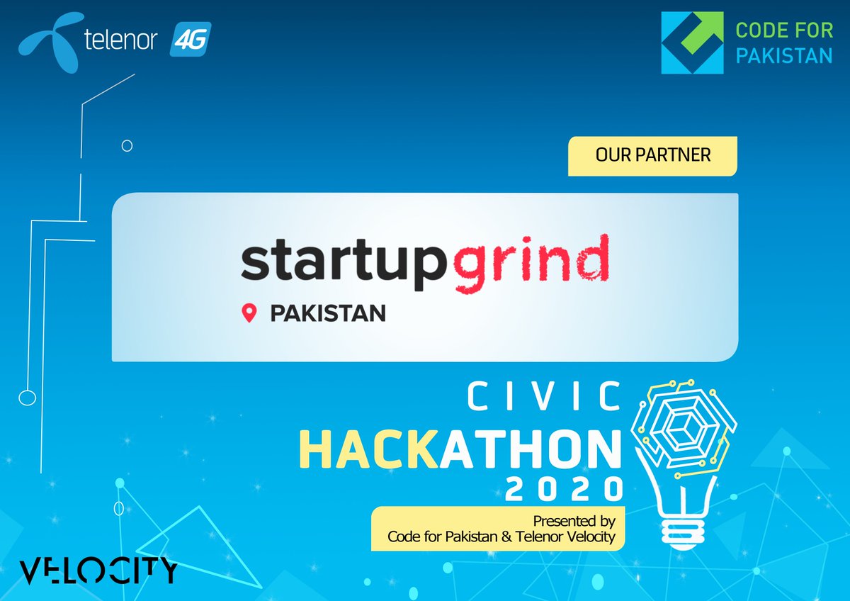 CodeforPakistan's tweet photo. Announcing @StartupGrindPK as a Community &amp; Outreach Partner!

Join Code for Pakistan and @TelenorVelocity as we create solutions for a better tomorrow!

Apply now: https://t.co/6R7ALQI9Hz

#isbhacks #cfphacks #civictech #civichacking https://t.co/sH9qoqWKJu