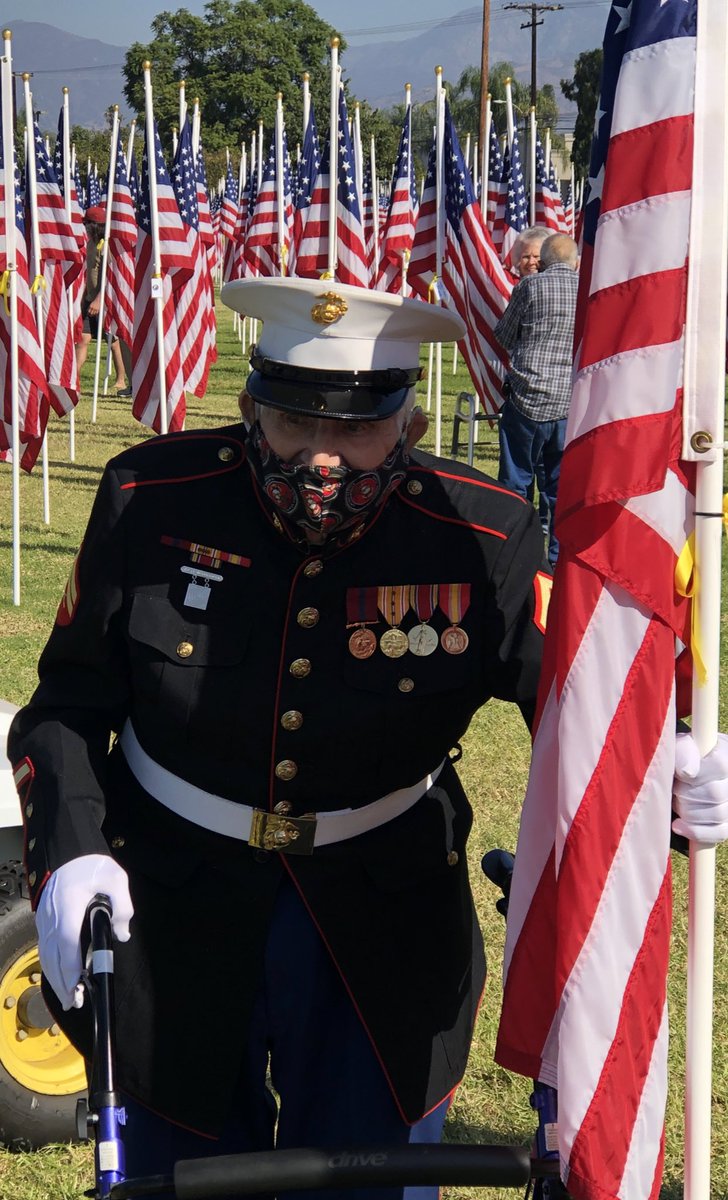 JohnCurleyCPD's tweet photo. #FieldofValor this morning saw 95 year old WWII VET Carl Harstine; a @USMC from Ohio who after Pearl Harbor told his @USArmy veteran Dad โI want to join the Marinesโ.....he did just that in 1942 and honored to be at his BDAY earlier this year and seeing him again today! https://t.co/qPPxZgCG1L