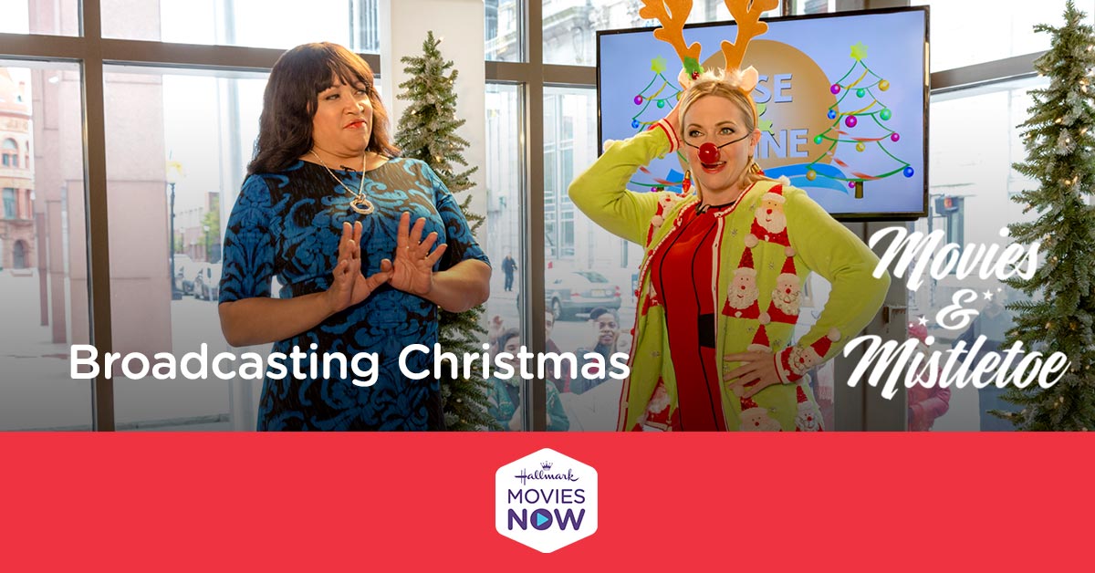 HallmarkPlus's tweet photo. Watch the movie, #BroadcastingChristmas starring @MelissaJoanHart, @JackeeHarry and @deancain. When two exes learn that they are both applying for the same position as a host, the competition starts to slowly unfold, but do these two still have feelings for one another? https://t.co/DHmhTlUInJ