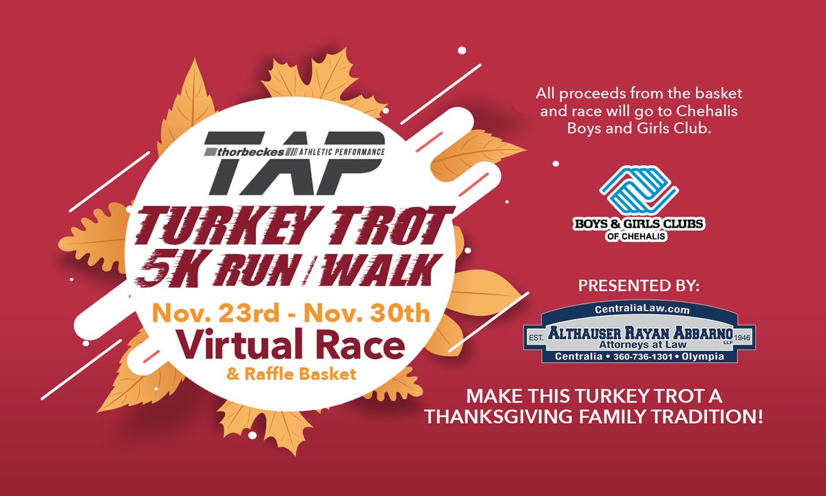 This year's annual TAP Turkey Trot will be completely VIRTUAL 🖥️ With safety and health in mind, we decided to switch up our tradition and are having participants post a photo of them completing the 5k run/walk!