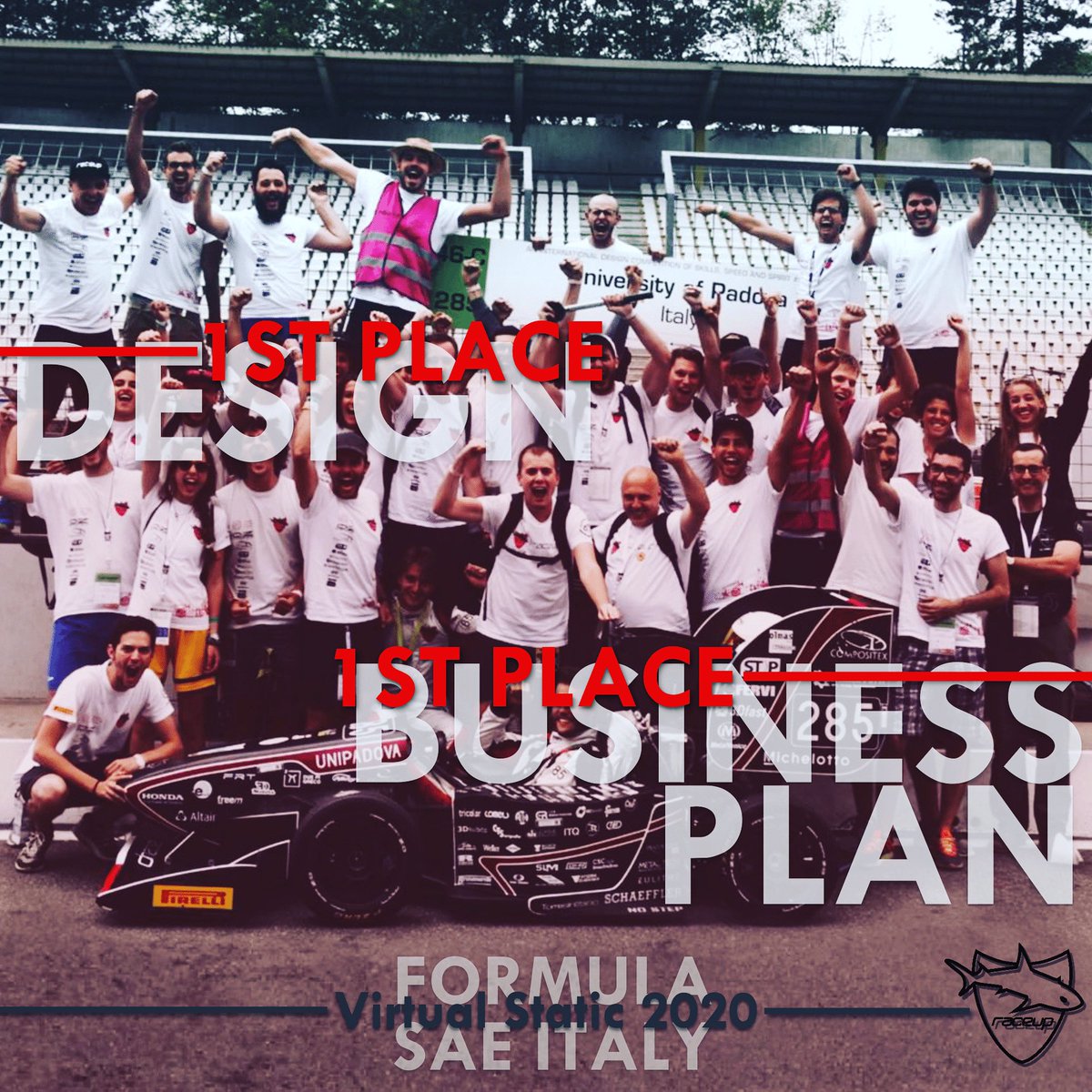 It’s a double P1!!! 🔝🔥
I nostri ragazzi della Combustion Division giovedì hanno partecipato al #VirtualStatics2020 tenuto da #FSAEItaly ed hanno ottenuto una fantastica 1ª posizione nel #Design! 🤩
Il giorno seguente altro 1º posto nel #BusinessPlan 📊