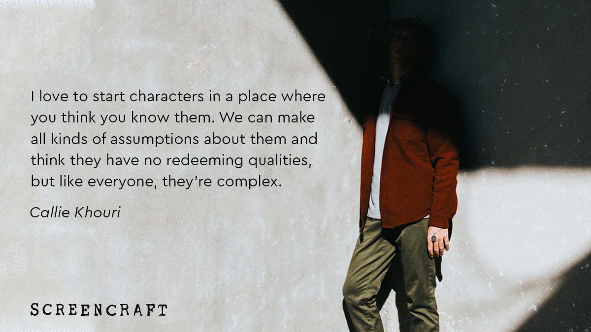 screencrafting's tweet image. Characters, they're just like us. 

#ScreenCraft