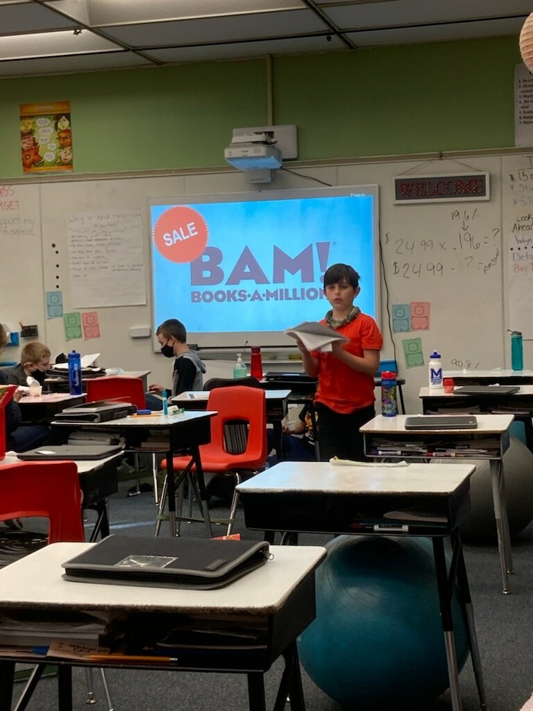sreason329's tweet photo. Shout out to my student teacher. When students struggled with understanding the usefulness of percents, she helped them "shop" at books a million to determine the best prices of books! These kids won't be fooled by Black Friday ads! #AuthenticTasks @EWA_MCS https://t.co/i2J7abnG64