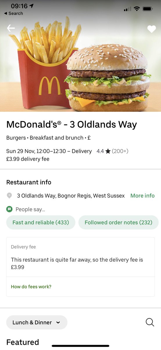 androiduk's tweet image. .@UberUKsupport your delivery pricing structure is mysterious. Your delivery cost for McDonald’s  which is less that 100 yards from a Local KFC is more than 3 times the price. No thanks.