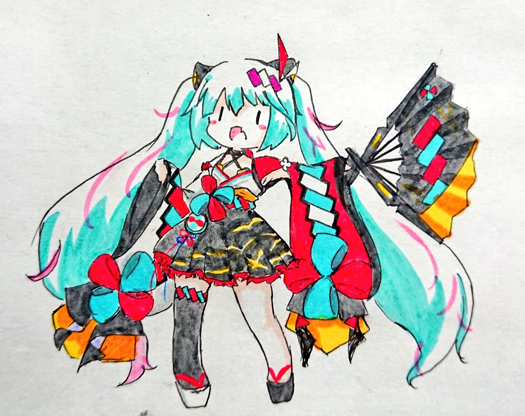 初音ミク ,null 「夏まつりミクさん!!
#マジカルミライ2020 」|電瀬のイラスト