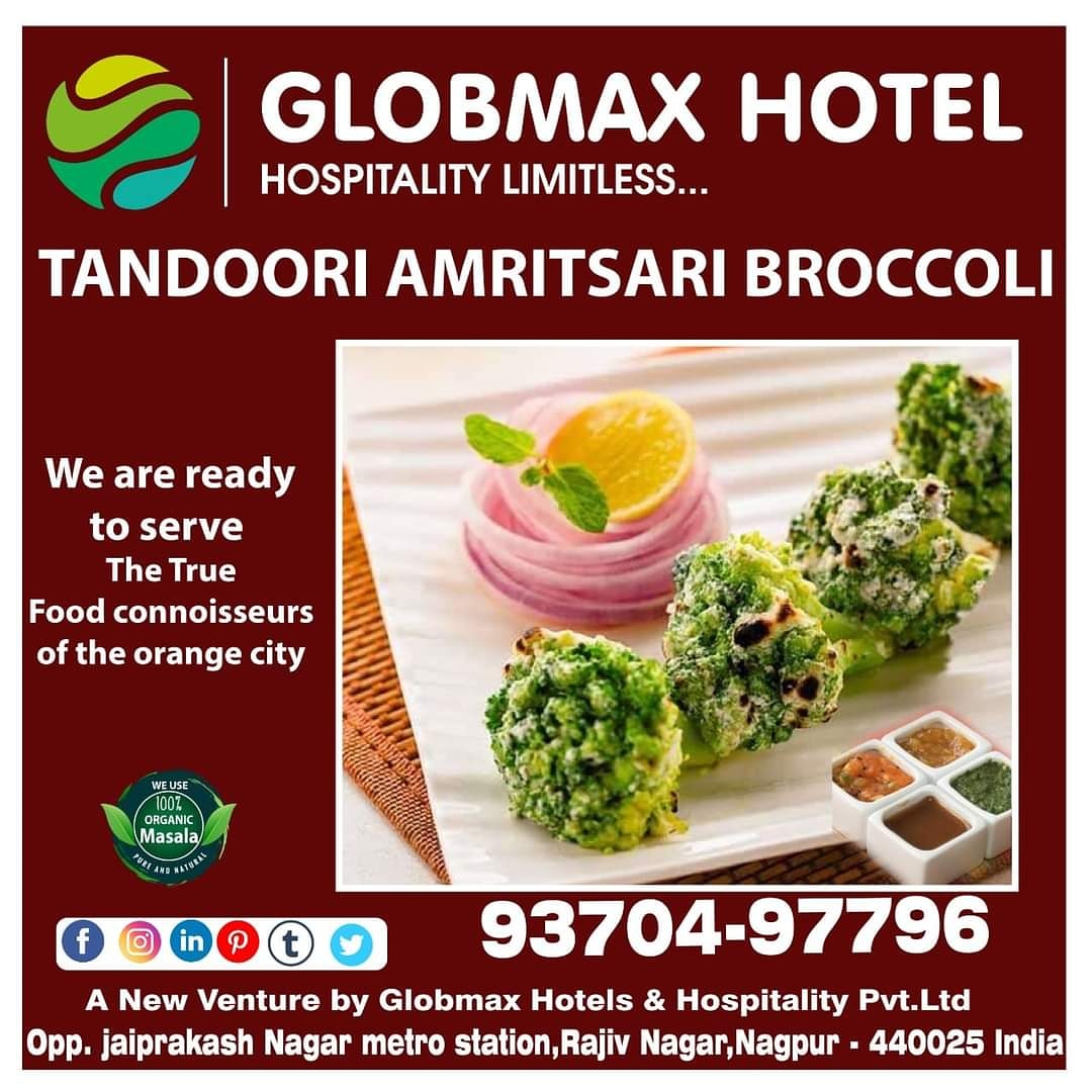 vidarbhads's tweet photo. Tandoori Amritsari Broccoli By Globmax Hotels &amp; Hospitality Pvt Ltd Nagpur India, Now unlock the doors of Nagpur unit.
#hotels  #tandoori #tandooriamritsaribroccoli
#takeoutorders #onleneorders #nagpur  #kitchenrestaurant #food #tastyfood. #tastyfoodlikehomemadefood #restaurant https://t.co/1KDkM1FHh9