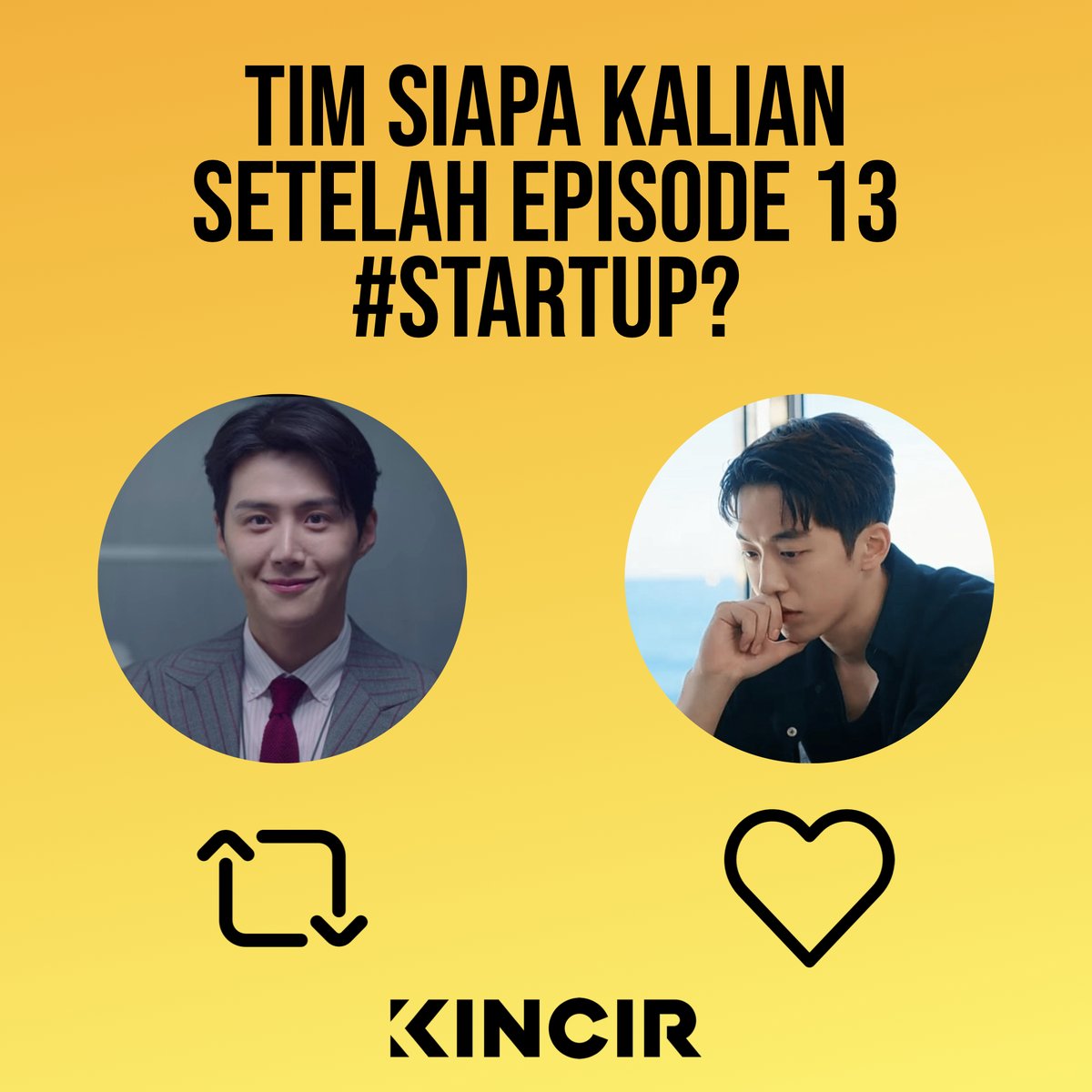 kincirdotcom's tweet photo. Persaingan #TimDosan &amp; #TimJipyeong semakin memanas di #StartUpEp13 , nih. Mimin pengen tahu dong kalian lebih support yang mana setelah episode tadi malam? https://t.co/KausrTfadq