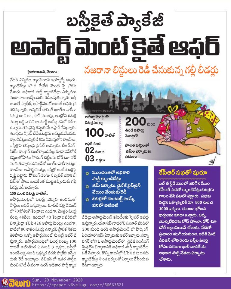 V6News's tweet photo. బస్తీకైతే ప్యాకేజీ అపార్ట్ మెంట్ కైతే ఆఫర్
Read More >> https://t.co/doX6Lh5S89
#apartments #Basthi #Votes #GHMCElections2020 #Telangana #V6News https://t.co/sEJ6NtoB0n