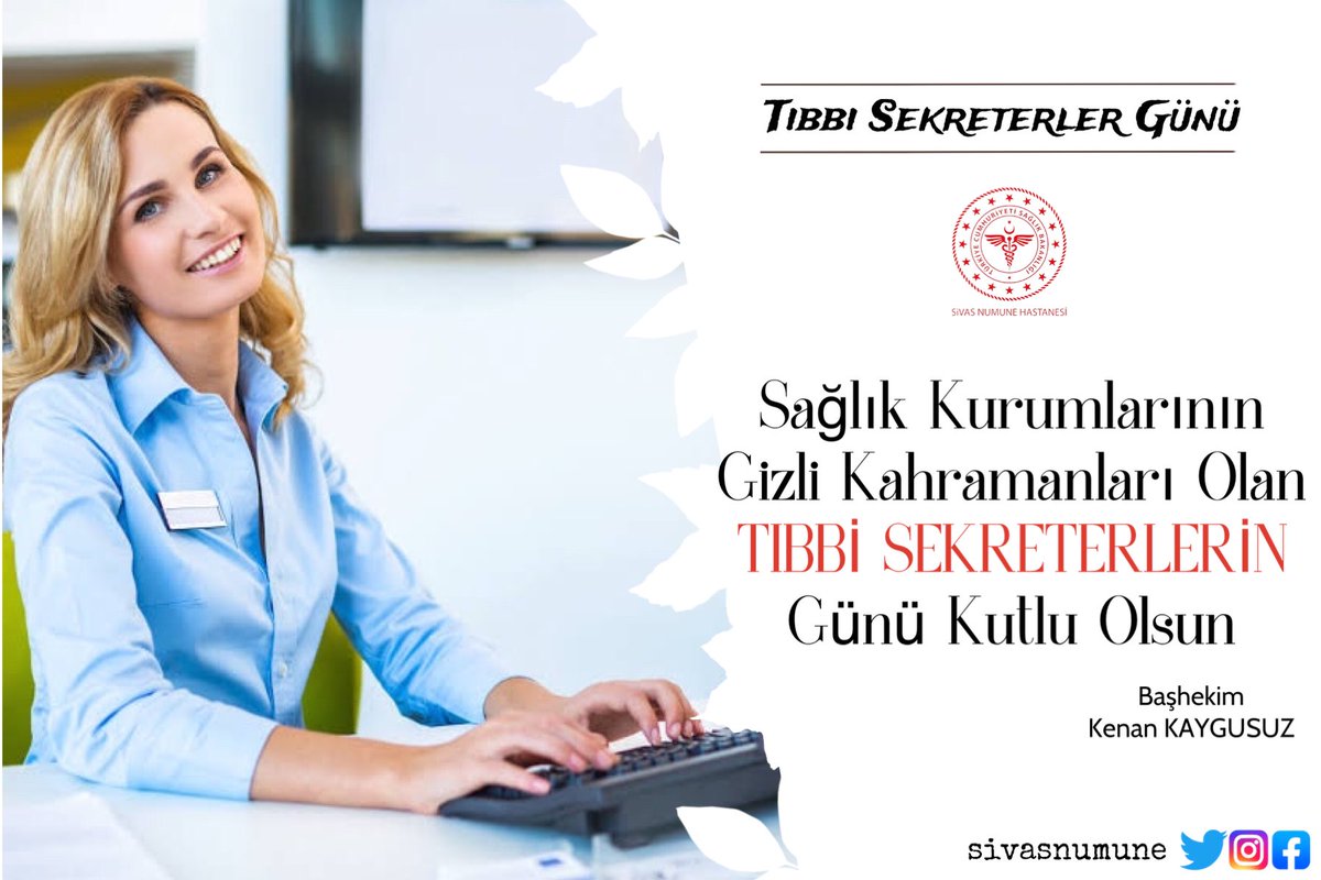 Sivas_Num_Hast's tweet photo. 29 Kasım Dünya Tıbbi Sekreterler Günü Kutlu Olsun.

#dünyatıbbisekreterlergünü
#sivasnumune 
#sivas https://t.co/UWlokDbV4w