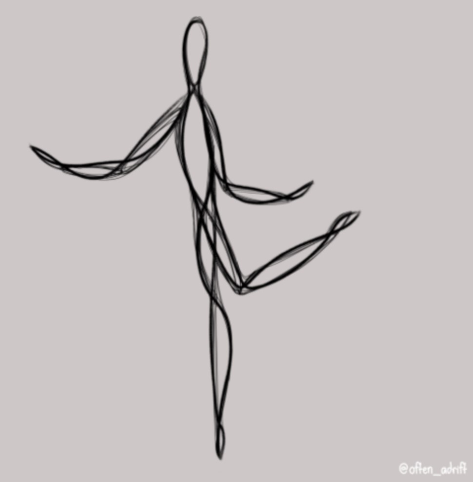often_adrift's tweet photo. I'm back! Between Inktober and some life stuff, I got kinda burnt out, but I should be posting more regularly again

Here's a little warmup I did and ended up just kinda liking how the lines looked (yes, I know it's not anatomically correct at all😂) https://t.co/kaPCw8NuCM