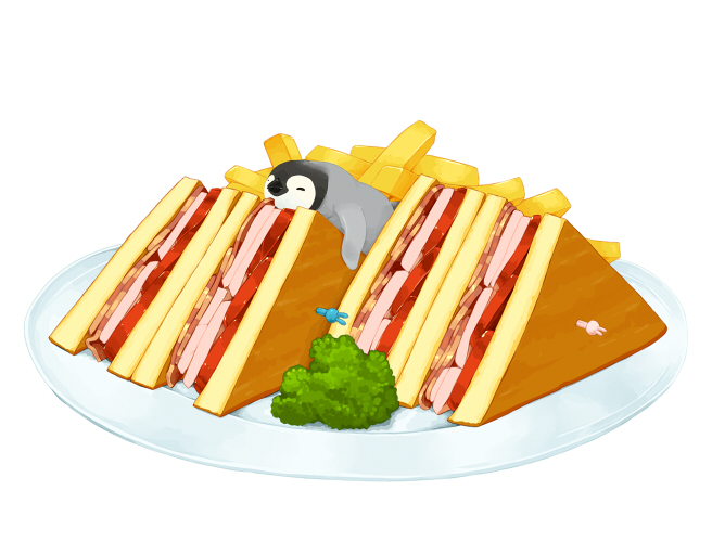 「クラブハウスサンド ましましラーメン チーズINハンバーグ カツ鍋
#いい肉の日」|らいらっくのイラスト