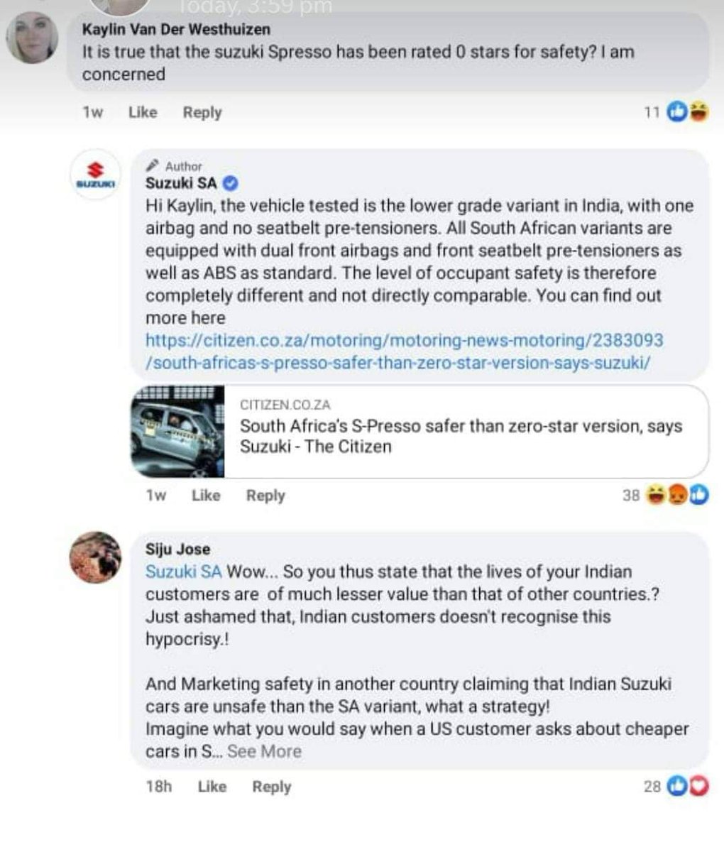 itsbhawnna's tweet photo. Just wanted to share the double standards of Maruti Suzuki
#BoycottMaruti #SupportTata #SupportMahindra https://t.co/iwiHXeOPLh