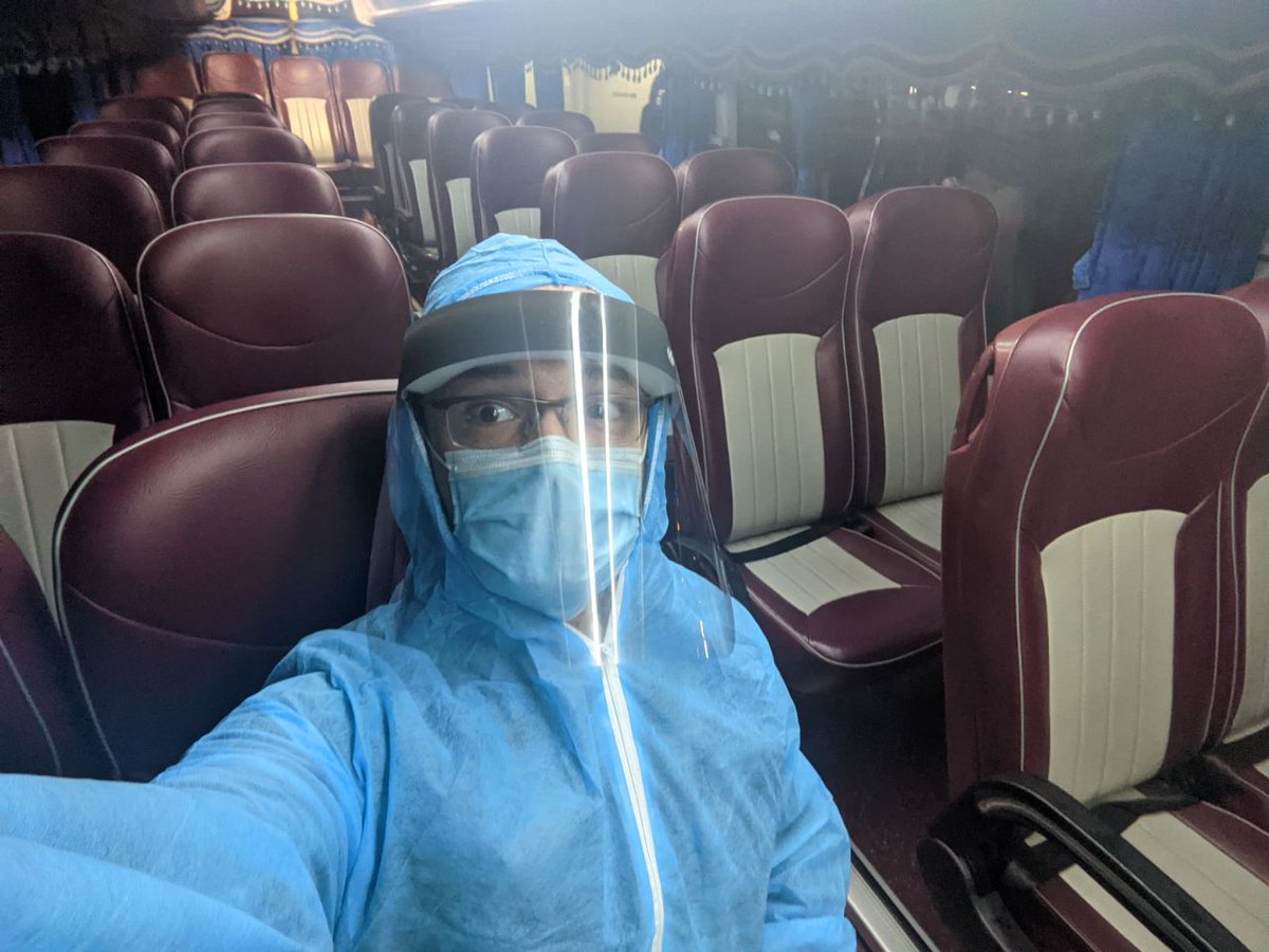 You have to previously have paid for a hotel for quarantine and transportation. You are individually collected at the airport, and taken to the quarantine place with full-body protection, and alone in a bus.
