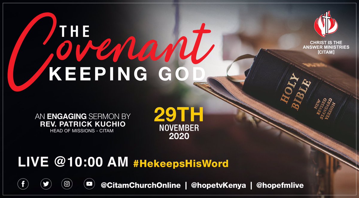 Welcome to church! Today we learn about The Covenant Keeping God and to take us through is the head of missions <a href="/pkuchio/">Patrick Kuchio</a>.
Engage using the hashtag #HeKeepsHisWord