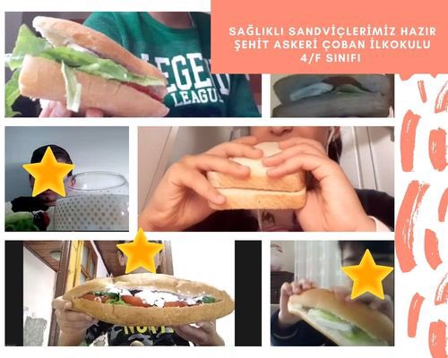 Sağlığım Geleceğim e Twinning projesi kapsamında Şehit Askeri Çoban İlkokulu 4/F sınıfı öğrencileri besin içeriklerini inceleyerek sağlıklı sandviçler yaptılar. <a href="/GGelecegim/">Sağlığım Geleceğim</a> <a href="/tretwinning/">eTwinning Türkiye</a> <a href="/eTwinning_ist/">eTwinning İstanbul</a>