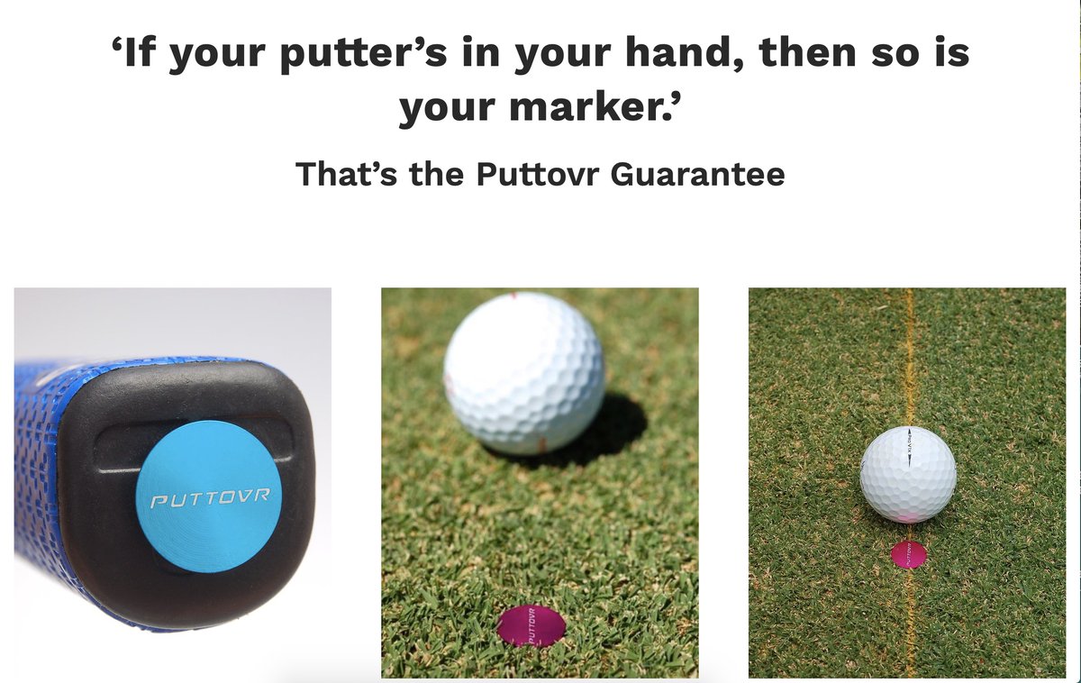 puttovr's tweet photo. "IF YOUR PUTTER'S IN YOUR HAND THEN SO IS YOUR MARKER"
THAT'S THE PUTTOVR GUARANTEE.
Puttovr markers Fit Into All Putter grips Worldwide, 
When your marker is on a players line simply putt over the top.
https://t.co/JtoOqfNqzI 
https://t.co/gJwkBZAjKl
https://t.co/Pe26bYWpzk

￼ https://t.co/BNGfZaz0z9