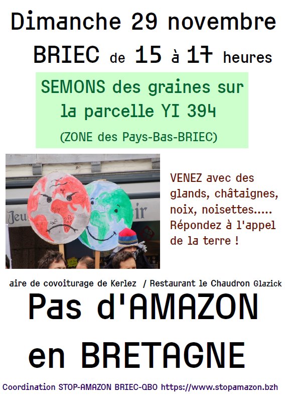mickraguenes's tweet image. #StopAmazon à #Briec. @Eauetrivieres vous invite à rejoindre l&apos;appel du collectif ce dimanche après-midi 🌍🌳#ZeroArtificialisation. Toutes les infos ⬇️