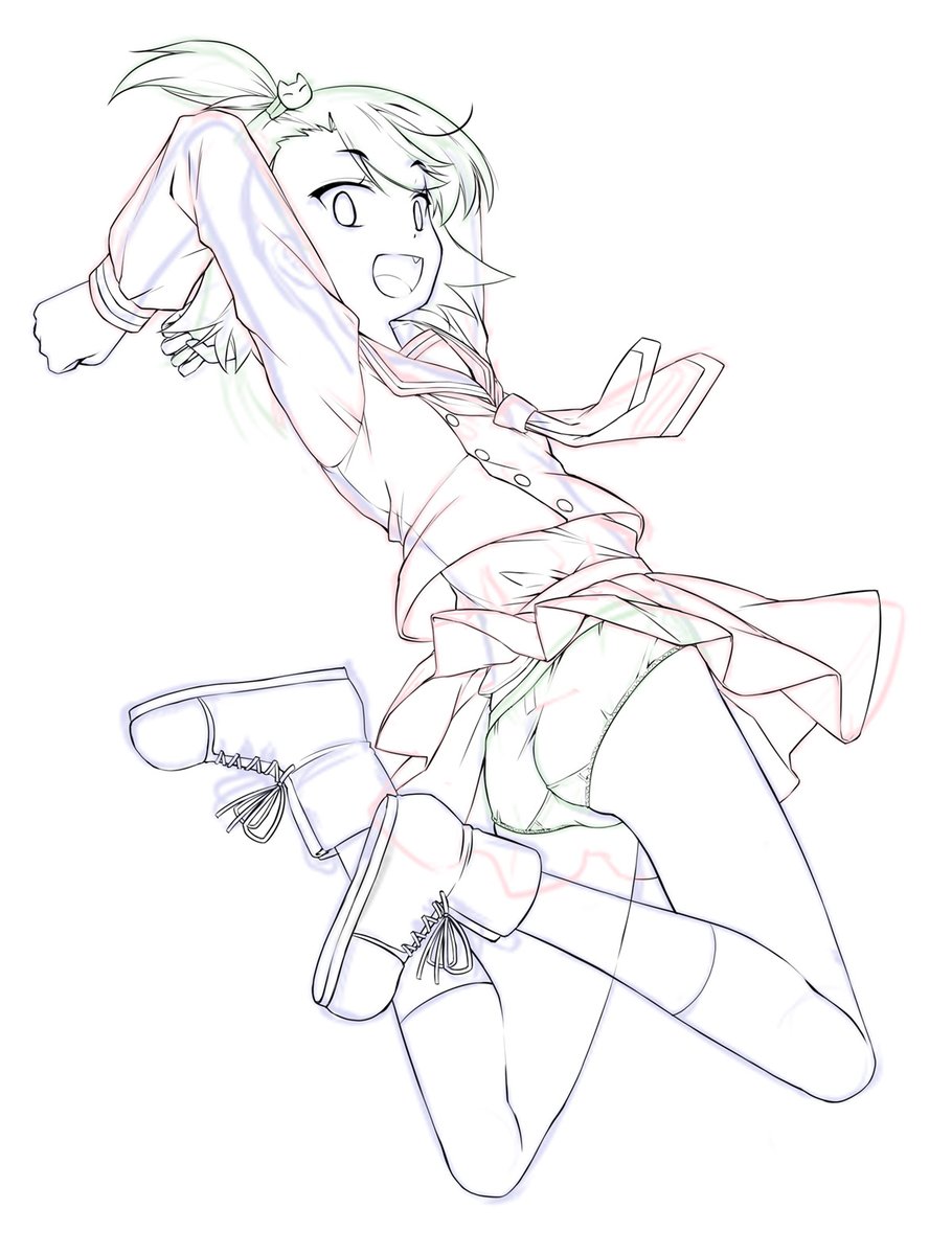 リクエストの線画が1枚完成。
放課後ていぼう日誌より帆高夏海 