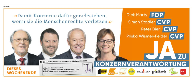Bürgerliches Komitee für Konzernverantwortung (@buergkomitee) on Twitter photo Gestern in der Urner Zeitung nochmals wichtige Unterstützung für die #kvi von <a href="/SimonStadler7/">Simon Stadler</a> <a href="/PriskaWismer/">Priska Wismer-Felder</a> #PeterBieri und #DickMarty. Für sie ist klar: Freiheit und Verantwortung gehen Hand in Hand. JA zu mehr #konzernverantwortung! Gestern in der Urner Zeitung nochmals wichtige Unterstützung für die #kvi von <a href="/SimonStadler7/">Simon Stadler</a> <a href="/PriskaWismer/">Priska Wismer-Felder</a> #PeterBieri und #DickMarty. Für sie ist klar: Freiheit und Verantwortung gehen Hand in Hand. JA zu mehr #konzernverantwortung!