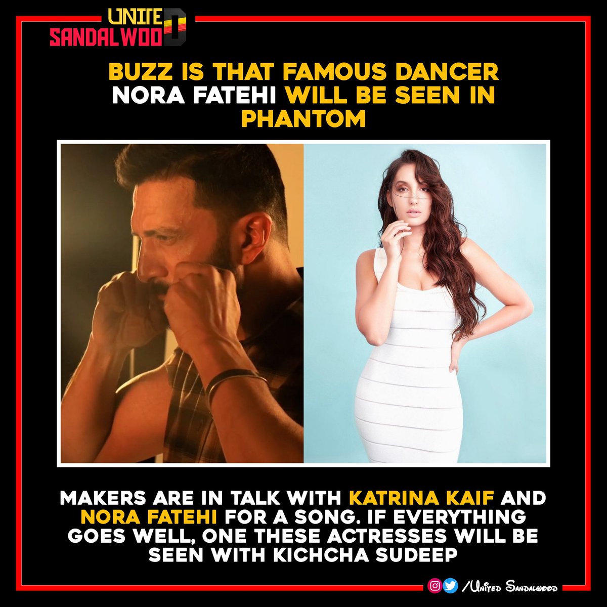 unitesandalwood's tweet photo. Katrina or Nora???
Comment Below.
@KicchaSudeep @anupsbhandari @KatrinaKaifFB @KatrinaKStyle @Norafatehi_love @Norafateahi @JackManjunath

#Phantom #PhantomUpdate #PhantomShooting #VikranthRona #TheWorldOfPhantom #KatrinaKaif #NoraFatehi #KichchaSudeepa #SandalwoodUnited https://t.co/TMmhCQoTyh