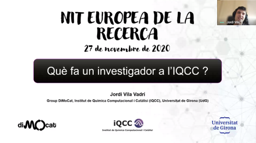 En @jordivilav jove investigador de @IQCCUdG ha presentat el seu dia a dia des d'una visió experimental als estudiants i està resolguen les preguntes dels estudiants

#NitRecerCat #IQCCoutreach @QBIScat_UdG @UdGRecerca