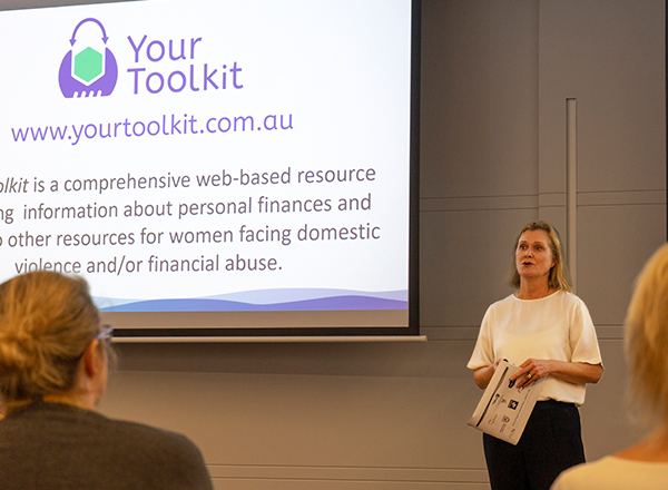westernpowerwa's tweet photo. #RespectStartsWithMe 👉 As part of the #16DaysinWA campaign to stop violence against women, our new Board member, Ms Elisa Fear, spoke to employees about Your Toolkit, an online resource for women escaping violence and financial abuse >> https://t.co/Pxpkr7hKJG  #StopTheViolence https://t.co/iKuUfhkRAW