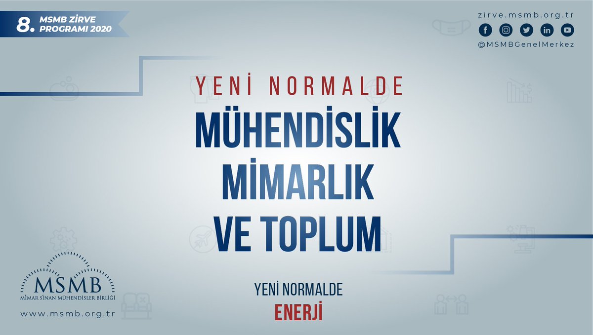 MSMBGenelMerkez's tweet photo. MSMB'nin çevrimiçi zirvesinde, 28 Kasım Cumartesi günü Saat 11:00 - 12:30 arasında "ENERJİ" konusunu konuşacağız. Zirve etkinliğimizde sizleri de aramızda görmek isteriz.
⚡
#MSMBzirve2020 #MSMB #mimarsinan #zirve #mimar #mühendis #online #mühendishane #mimarhane #mucithane https://t.co/KhA3xZA5CS