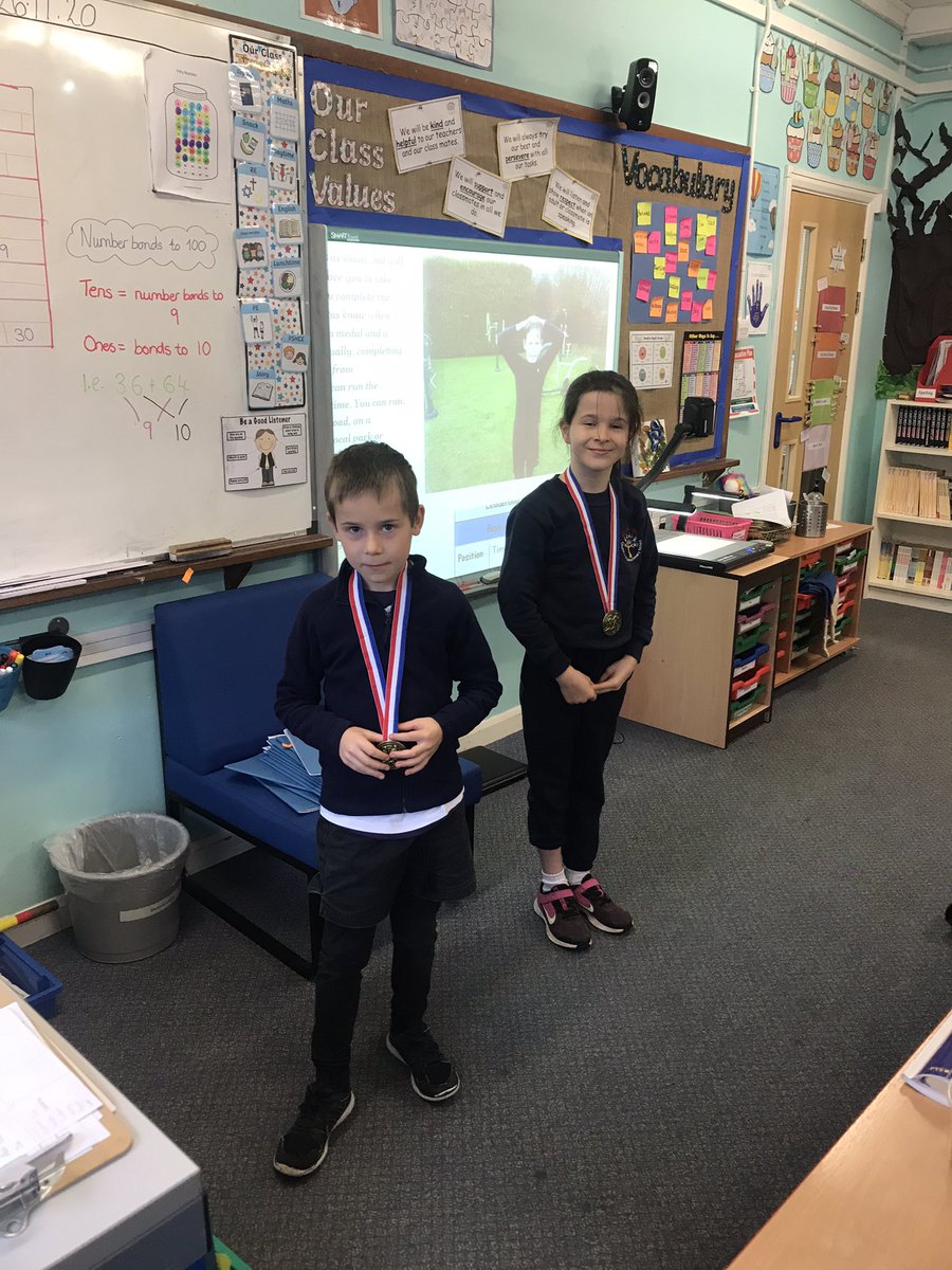 StAndrewsCofE1's tweet image. 2 members of Churchill received their medals for the #virtualfunrun in celebration worship today. 🏃‍♀️ 🏅 #funrun #respect #perseverance