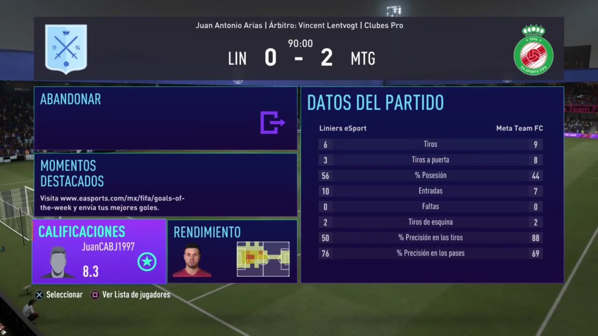 MetaTeamGaming's tweet image. Resultados por La Liguilla de @IESAFIFAar🇦🇷
El equipo logró el 6 de 6 para terminar en los primeros lugares esta semana 💪🏻

📅Fecha 9
Vs Libre 4 (WO)
⚽️1-0 🙂✅ 

📅Fecha 10
Vs Liniers eSports
⚽️2-0 🙂✅

#FIFA21 #ClubesPro #FIFA 
#ProClubs #SomosMeta #MetaTeam #BuenViernes