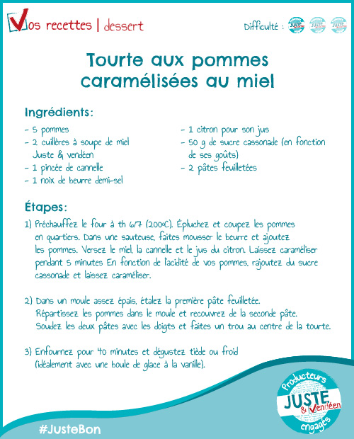 JusteEtVendeen's tweet photo. C'est #JusteBon 👩🍳👨🍳
En manque d'idées pour le goûter?
Testez notre recette de tourtes aux pommes caramélisées au miel #JusteEtVendeen... vous nous en direz des nouvelles 🤤
#recette #Produitslocaux
Retrouvez toutes les recettes de la marque Juste ici ▶️ https://t.co/lLsznSX7VY https://t.co/2BpT6M3kzW