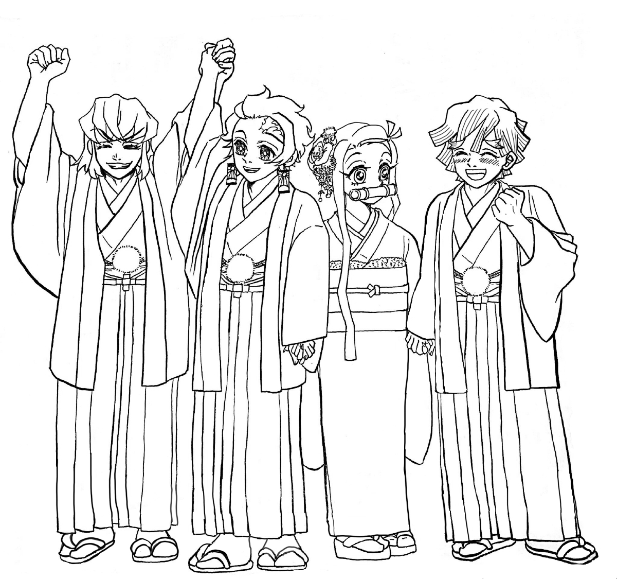 えもかい No Twitter お正月に向けて年賀状ぬり絵イラスト 鬼滅の刃 善逸 嘴平伊之助 炭治郎 T Co Gwihbmeeyc T Co 2xmteio74l Twitter